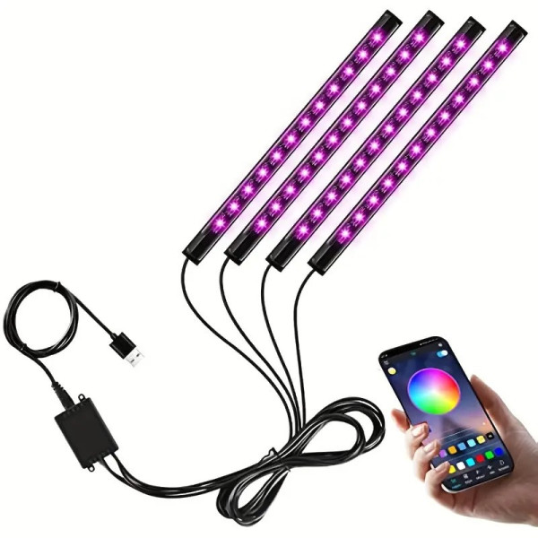 Світлодіодні стрічки RGB для салону автомобіля з керуванням через застосунок по штрихкоду