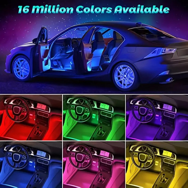 Світлодіодні стрічки RGB для салону автомобіля з керуванням через застосунок по штрихкоду