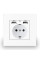 Розетка Coswall с заземлением и 2 USB-портами Пластик Белая