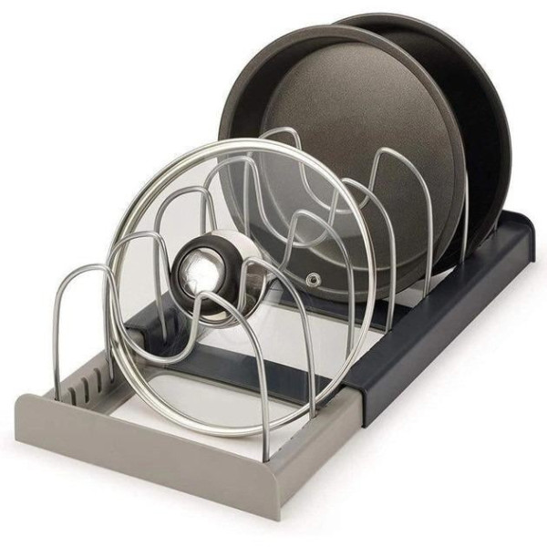 Полка-органайзер DISH RACK для посуды и крышек раздвижной кухонный держатель