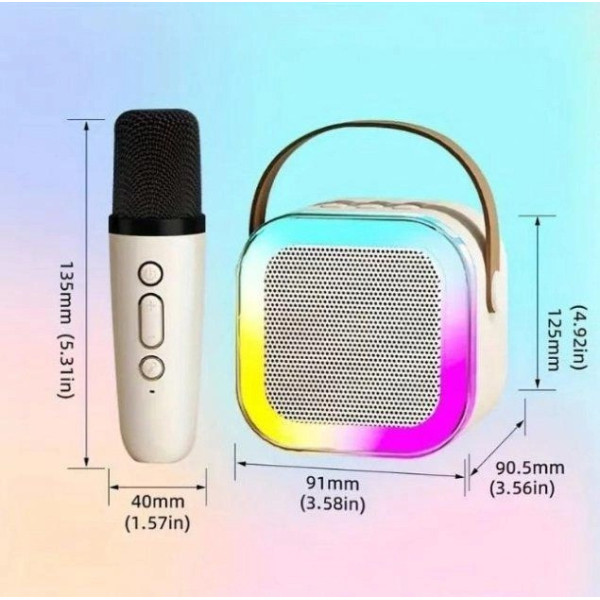 Караоке колонка з RGB-підсвіткою Дитячий мікрофон K1 для караоке з Bluetooth-колонкою і LED-підсвіткою