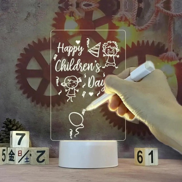 Светодиодная доска для заметок с маркером от USB12,5x17,5 см LAMP 3D / Светильник ночник для рисунков