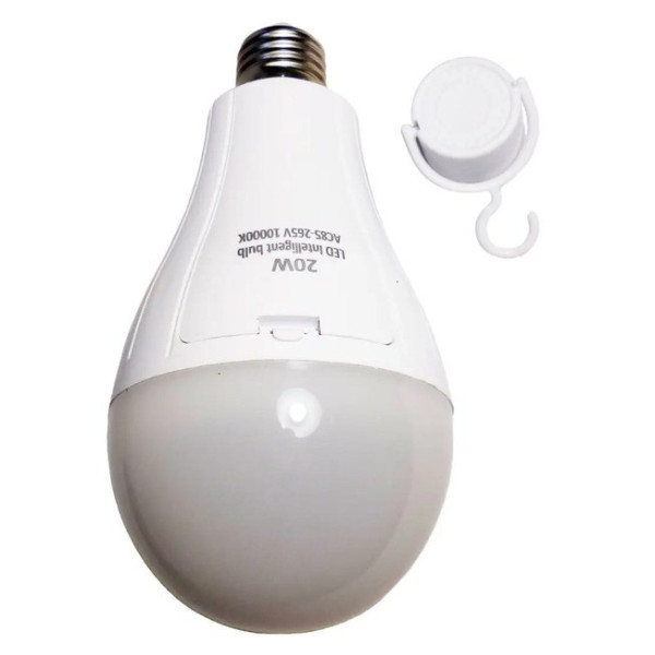 Світлодіодна акумуляторна лампа D8442/LED-лампочка з патроном Е27 20 W + 2 акумулятори