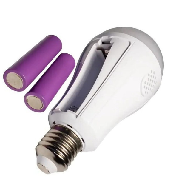 Світлодіодна акумуляторна лампа D8442/LED-лампочка з патроном Е27 20 W + 2 акумулятори