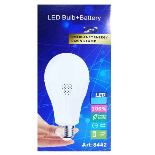 Світлодіодна акумуляторна лампа D8442/LED-лампочка з патроном Е27 20 W + 2 акумулятори
