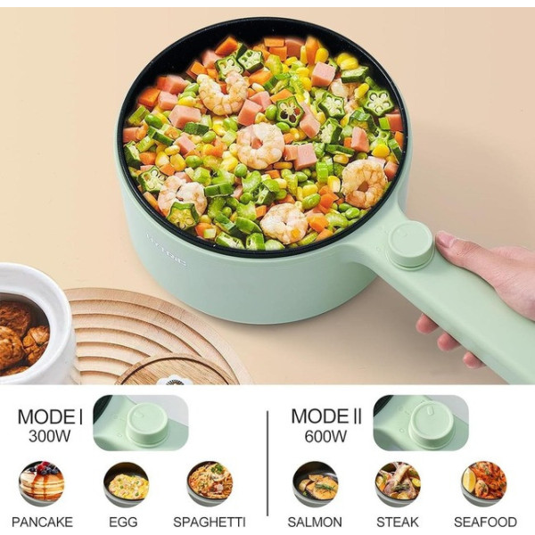Кастрюля электрическая 1,5л 20см 600Вт Electric Cooking Pot 220Вт Green