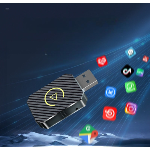 Бездротовий Адаптер для автомобіля для CarPlay і Android Auto Usb Bluethooth Чорний
