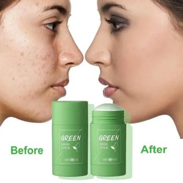 Маска стик для лица от черных точек и акне Green Mask Stick Зеленого цвета