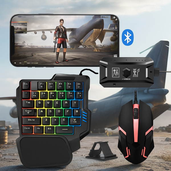 Ігровий комплект X1 M1 для смартфонів і ПК Bluetooth клавіатура та миша Black