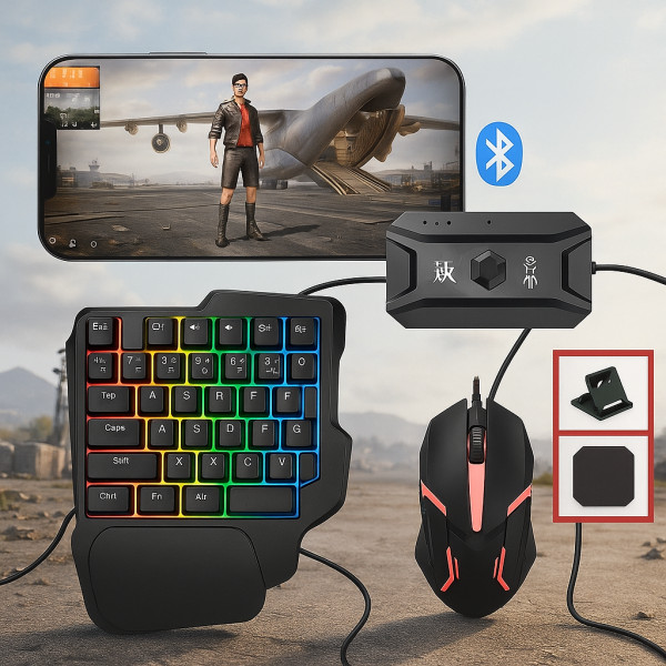 Ігровий комплект X1 M1 для смартфонів і ПК Bluetooth клавіатура та миша Black