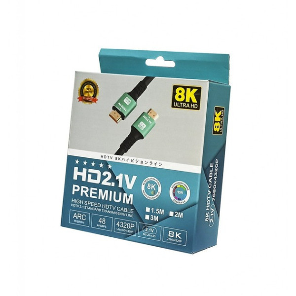 Кабель HDMI 2.1 HD2.1V 1.5 м для 4K/120 Гц і 8K/60 Гц, підтримка eARC
