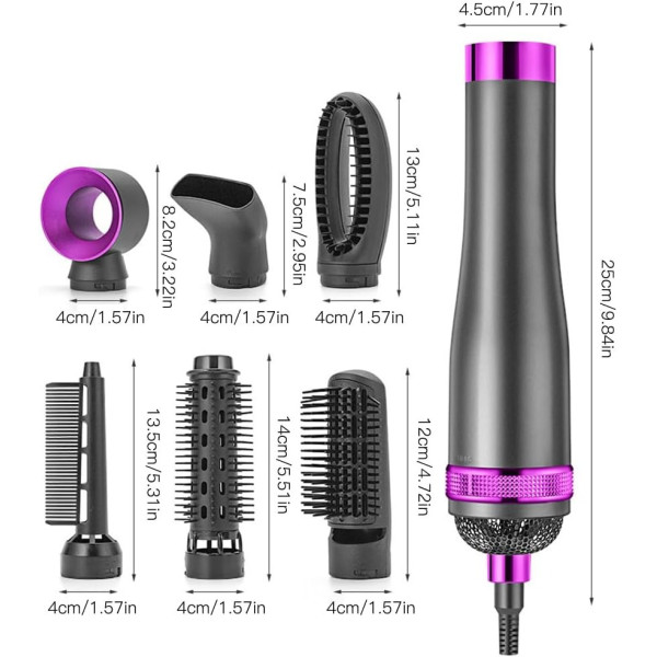 Мультифункциональный фен 5 в 1 Hot Air Styler с комплектом насадок для укладки, сушки и завивки, 1000 Вт