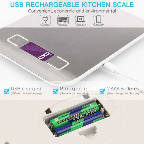 Электронные кухонные весы AND906 с высокой точностью, LCD дисплей, USB питание