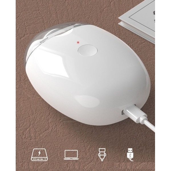 Портативная пилка для ногтей детская с LED подсветкой USB зарядка три скорости бесшумная и безопасная