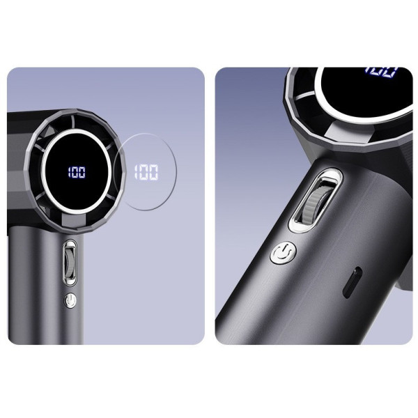 Мінівентилятор R2 з USB LED-дисплеєм 100 швидкостей акумулятор 1800 мА·год GS5