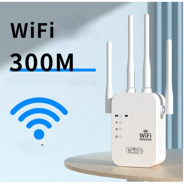Усилитель Wi-Fi сигнала 2.4 ГГц 300 Мбит/с 4 антенны режимы AP WPS LAN