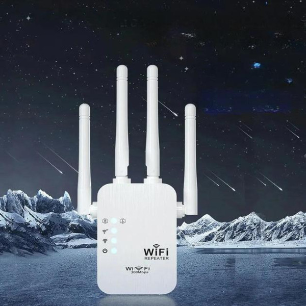 Усилитель Wi-Fi сигнала 2.4 ГГц 300 Мбит/с 4 антенны режимы AP WPS LAN