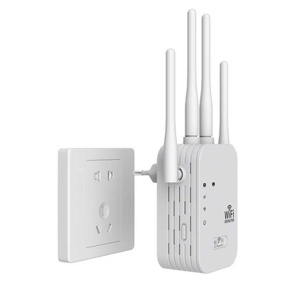 Усилитель Wi-Fi сигнала 2.4 ГГц 300 Мбит/с 4 антенны режимы AP WPS LAN