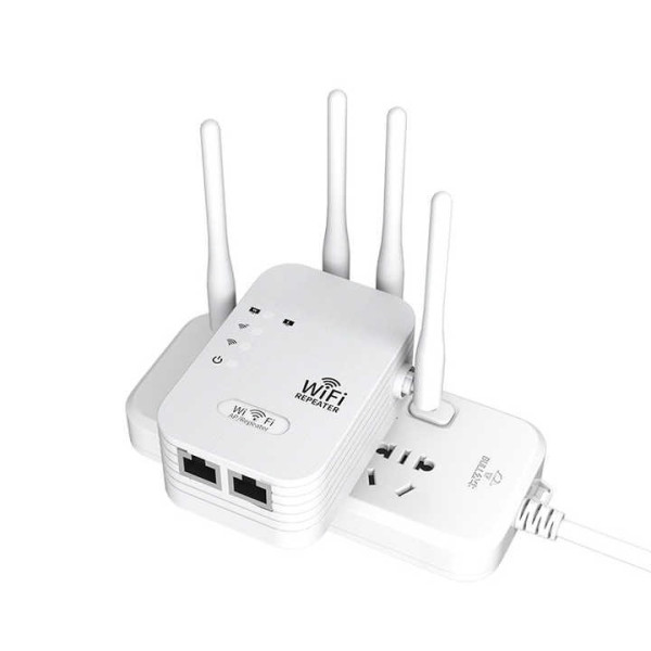 Усилитель Wi-Fi сигнала 2.4 ГГц 300 Мбит/с 4 антенны режимы AP WPS LAN