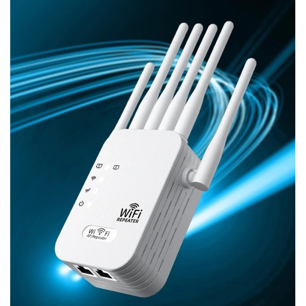 Дводіапазонний Wi-Fi репітер 2.4 5 ГГц 1200 Мбіт/с 6 антен RJ45 режим AP