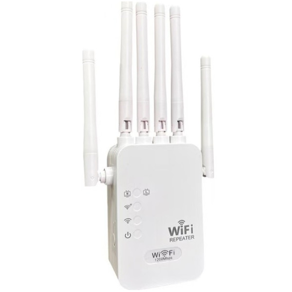 Дводіапазонний Wi-Fi репітер 2.4 5 ГГц 1200 Мбіт/с 6 антен RJ45 режим AP