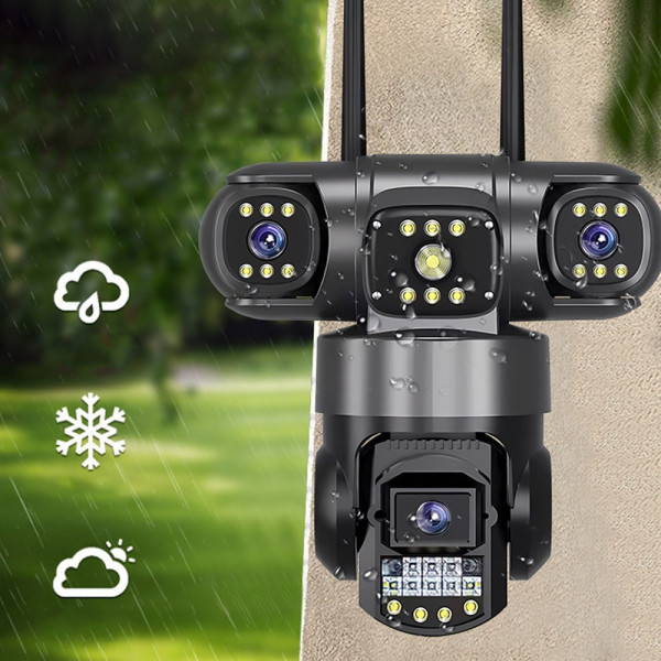 Вулична IP-камера V380 SC28-W 12 МП 4 об'єктиви підтримка V380 PRO