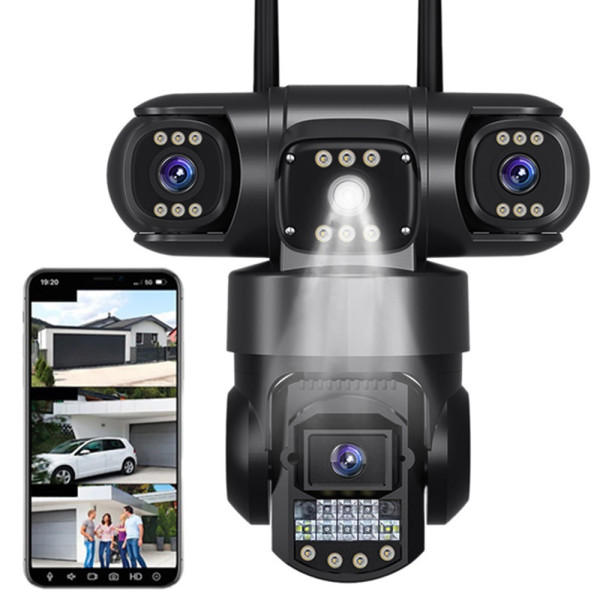 Вулична IP-камера V380 SC28-W 12 МП 4 об'єктиви підтримка V380 PRO