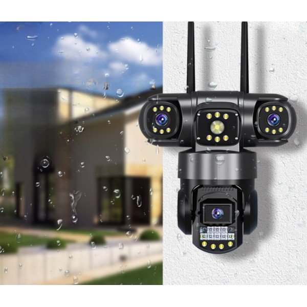 Уличная IP камера V380 SC28-W 12 МП 4 объектива поддержка V380 PRO