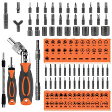 Викрутки з тріскачкою Torx RATCHET 68 в 1 в кейсі гнучкий подовжувач біти головки храповий механізм