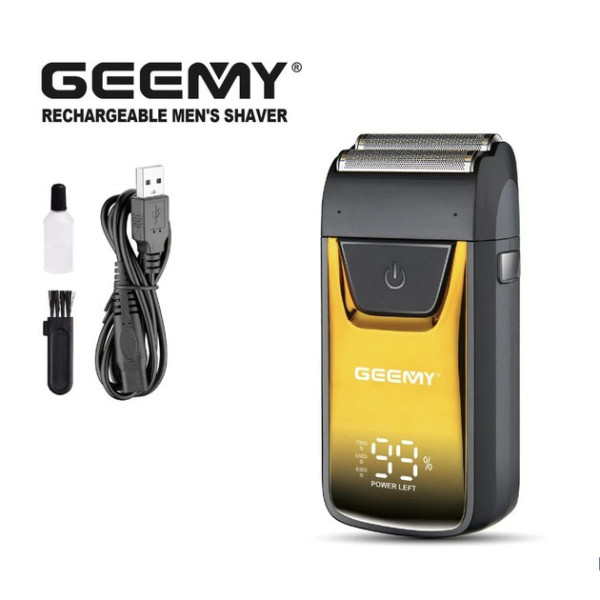 Аккумуляторная электробритва Geemy GM-9012 шейвер для сухого бритья с дисплеем