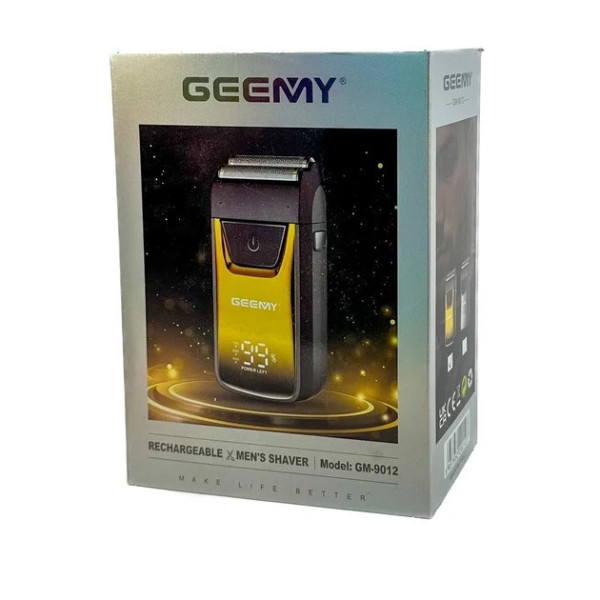Аккумуляторная электробритва Geemy GM-9012 шейвер для сухого бритья с дисплеем