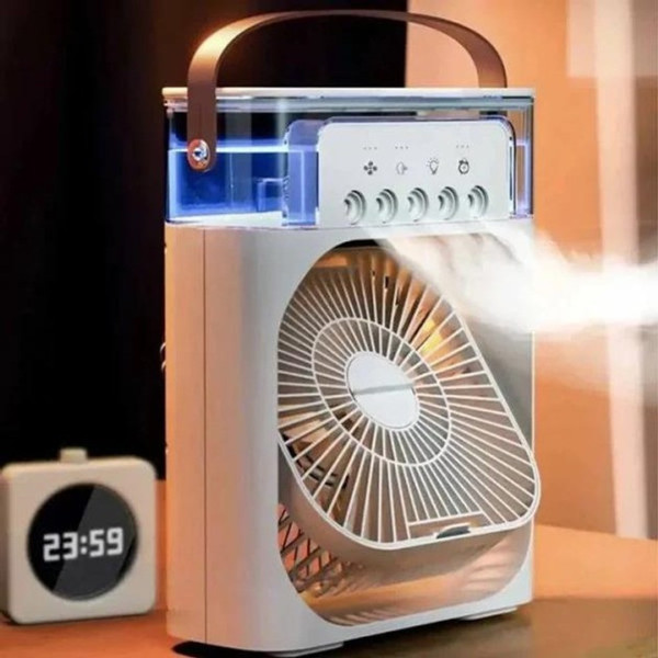 Портативний мінікондиціонер зволожувач повітря AIR COOLER FAN 4 в 1 резервуар 600 мл підсвітка