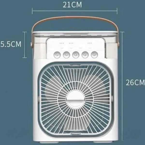 Портативний мінікондиціонер зволожувач повітря AIR COOLER FAN 4 в 1 резервуар 600 мл підсвітка
