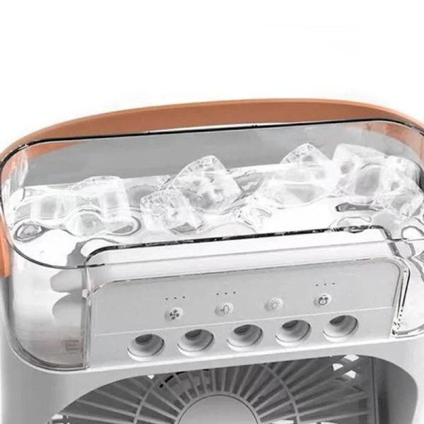 Портативний мінікондиціонер зволожувач повітря AIR COOLER FAN 4 в 1 резервуар 600 мл підсвітка