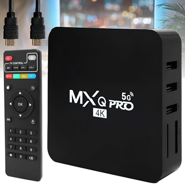 Смарт-ТВ приставка Android TV Box MXQ 4K Pro 5G 4/64 ГБ Wi-Fi 4K пульт в комплекте