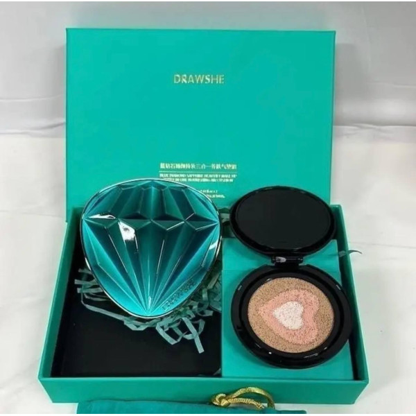 Трехцветный тональный кушон Drawshe Emerald Crystal Glow увлажнение сменный блок 24 г
