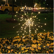 Газонний світлодіодний світильник на сонячній батареї «Фейєрверк» 180 LED IP65 теплий білий