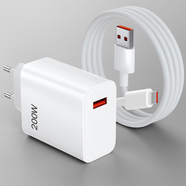 Адаптер USB с кабелем USB-C 200W зарядка для всех устройств