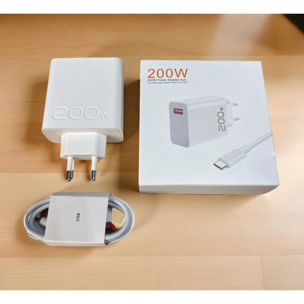 Адаптер USB с кабелем USB-C 200W зарядка для всех устройств