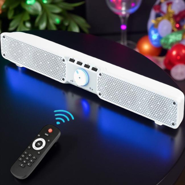 Портативна Bluetooth колонка SOUNDBAR Q10 біла 2×10 Вт баси гучний зв'язок TF USB AUX до 10 годин роботи