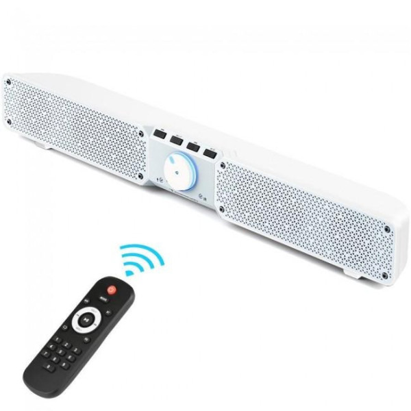 Портативна Bluetooth колонка SOUNDBAR Q10 біла 2×10 Вт баси гучний зв'язок TF USB AUX до 10 годин роботи