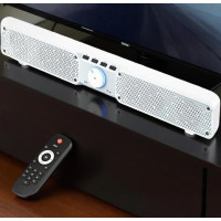 Портативна Bluetooth колонка SOUNDBAR Q10 біла 2×10 Вт баси гучний зв'язок TF USB AUX до 10 годин роботи