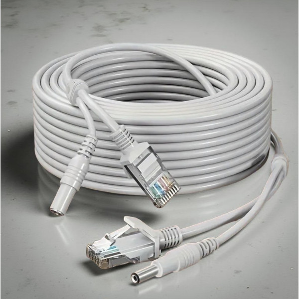 Комбінований мідний кабель RJ45 і DC для систем відеоспостереження 20 м