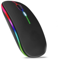 Бездротова миша з Bluetooth і адаптером 2.4Ghz RGB підсвітка чорна