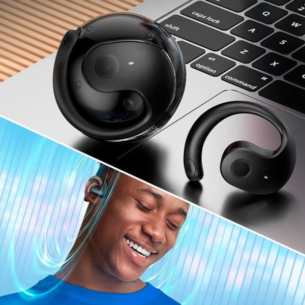 Спортивні бездротові навушники MDR OWS T2 Bluetooth 5.3 з мікрофоном і кейсом чорні
