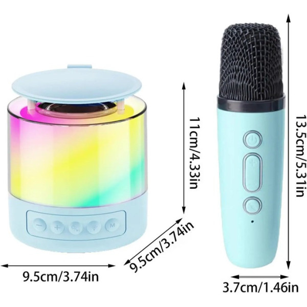 Портативная акустическая колонка K19 с Bluetooth и LED подсветкой для караоке