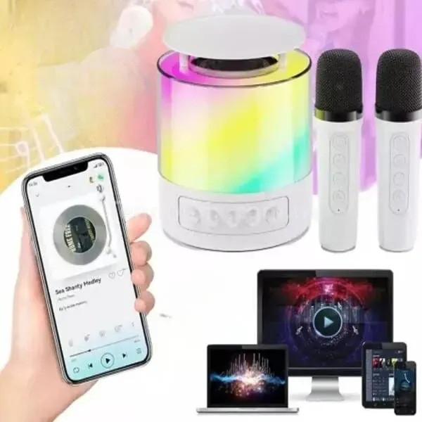 Портативная акустическая колонка K19 с Bluetooth и LED подсветкой для караоке