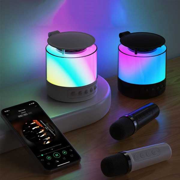 Портативная акустическая колонка K19 с Bluetooth и LED подсветкой для караоке