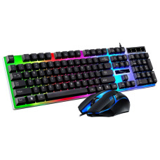 Ігрова клавіатура K518 RGB металева панель ергономічна чорна