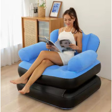 Надувной диван-трансформер Bestway 67356 Multi-Max Air Couch 152×188×64 см голубой